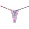 Botmois Men's Micro G-Strings Bikini Underwear Male Slim Pouch Swim Thong Minimal Coverage Posing Tangas Spandex T-back 2-Pack(Mess Twine Pattern,Yellow Fern Leaf) L view 4
