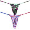 Botmois Men's Micro G-Strings Bikini Underwear Male Slim Pouch Swim Thong Minimal Coverage Posing Tangas Spandex T-back 2-Pack(Pink Camouflage,Small Stripe) L view 1