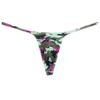 Botmois Men's Micro G-Strings Bikini Underwear Male Slim Pouch Swim Thong Minimal Coverage Posing Tangas Spandex T-back 2-Pack(Pink Camouflage,Small Stripe) L view 2