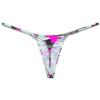 Botmois Men's Micro G-Strings Bikini Underwear Male Slim Pouch Swim Thong Minimal Coverage Posing Tangas Spandex T-back 2-Pack(Pink Camouflage,Small Stripe) L view 4