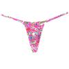 Botmois Men's Micro G-Strings Bikini Underwear Male Slim Pouch Swim Thong Minimal Coverage Posing Tangas Spandex T-back 2-Pack(Graffiti LettersGreen Twine Pattern) L view 2
