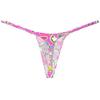 Botmois Men's Micro G-Strings Bikini Underwear Male Slim Pouch Swim Thong Minimal Coverage Posing Tangas Spandex T-back 2-Pack(Graffiti LettersGreen Twine Pattern) L view 4