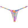 Botmois Men's Micro G-Strings Bikini Underwear Male Slim Pouch Swim Thong Minimal Coverage Posing Tangas Spandex T-back 2-Pack(Purple Fern Leaf,Red Chilli) L view 4
