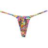 Botmois Men's Micro G-Strings Bikini Underwear Male Slim Pouch Swim Thong Minimal Coverage Posing Tangas Spandex T-back 2-Pack(Color Scrawl,Yellow Wax Flower) M view 2