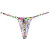 Botmois Men's Micro G-Strings Bikini Underwear Male Slim Pouch Swim Thong Minimal Coverage Posing Tangas Spandex T-back 2-Pack(Color Scrawl,Yellow Wax Flower) M view 4