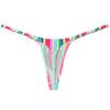 Botmois Men's Micro G-Strings Bikini Underwear Male Slim Pouch Swim Thong Minimal Coverage Posing Tangas Spandex T-back 2-Pack(Green Rainbow StripeGreen Medallion Pattern) M view 4