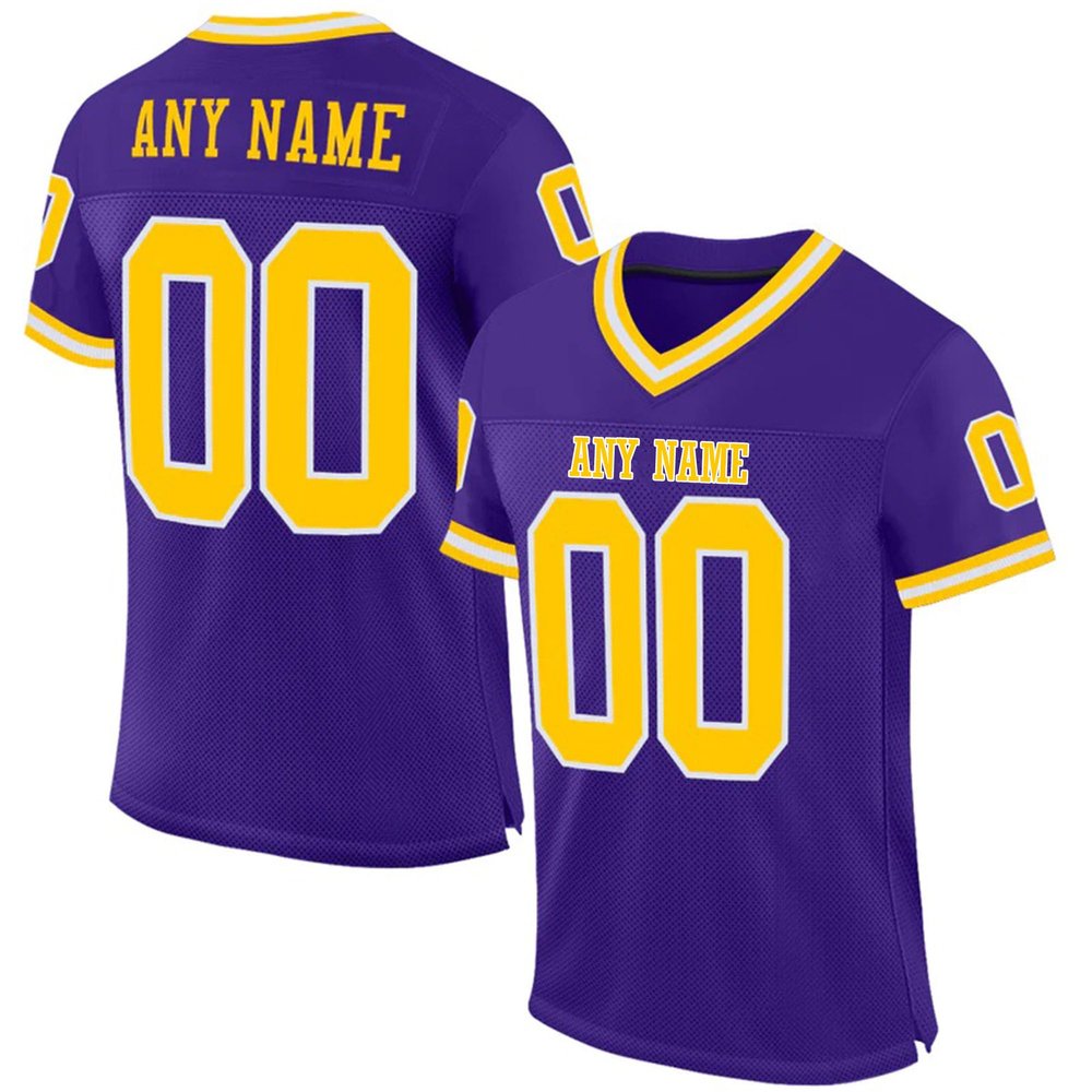 Custom Football Jersey Personalized Team Name Number Practice Jerseys Customized Football Shirt for Men Women Youth Purple,Gold,White