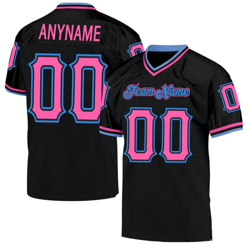 Custom Football Jersey Personalized Team Name Number Practice Jerseys Customized Football Shirt for Men Women Youth Black,Pink,Blue