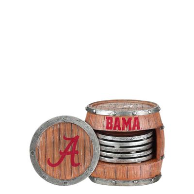 FOCO Alabama Crimson Tide NCAA 5 Pack Barrel Coasters