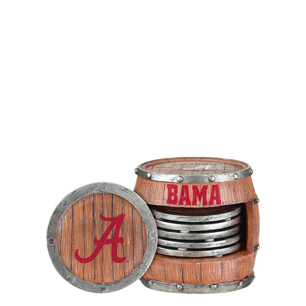 FOCO Alabama Crimson Tide NCAA 5 Pack Barrel Coasters