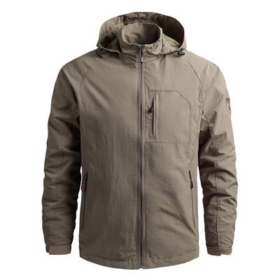 Ymosrh Jackets for Men, Windproof Waterproof Lightweight Mountain Sport Jacket Men Hooded Windbreaker Raincoat Jacket Mens Big and Tall Jackets Trench Coat Long Jacket Coats (XL, Khaki)