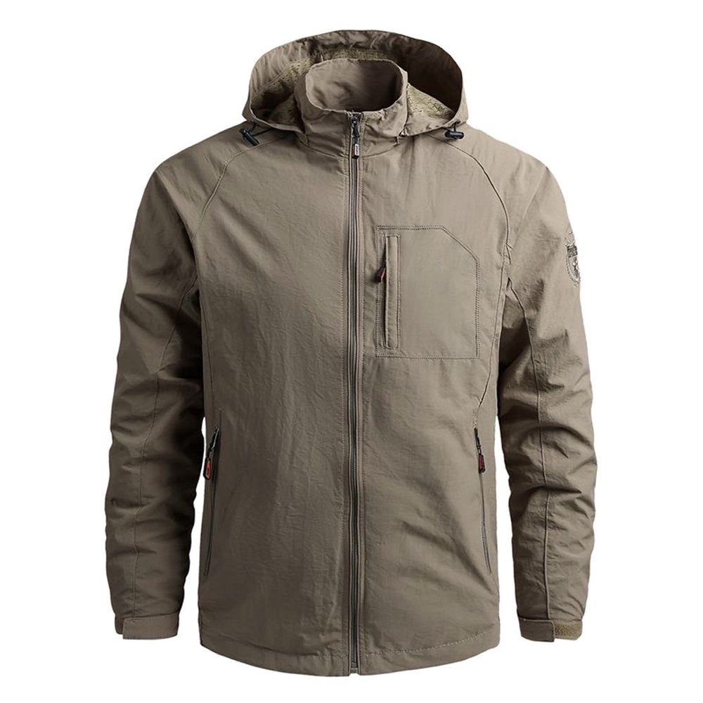 Ymosrh Jackets for Men, Windproof Waterproof Lightweight Mountain Sport Jacket Men Hooded Windbreaker Raincoat Jacket Mens Big and Tall Jackets Trench Coat Long Jacket Coats (XL, Khaki)