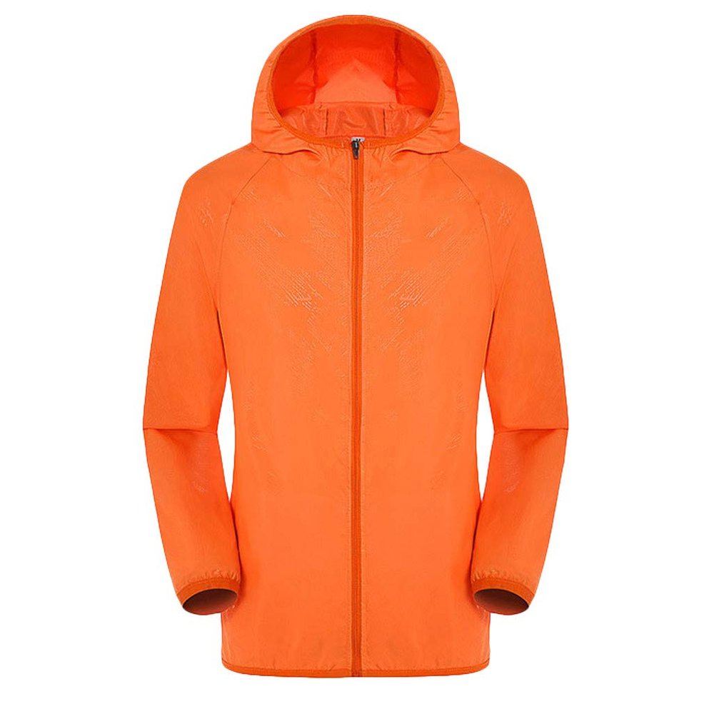 Ymosrh Mens Jacket, Coat with Hood Lightweight Waterproof Jacket Raincoat for Golf Cycling Windbreaker Light Jacket Casacas para Hombre Jacket Men Breathable Coat (L, Orange)