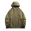 RTRDE Mens Winter Coats, Rain Jackets for Men Waterproof with Hood Raincoat Lightweight Windbreaker Outdoors Suits Jacket Big and Tall Coats Men's Jacket Packable Jackets Coat (3XL, Army Green) view 1
