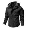Ymosrh Coats for Men, Lightweight Waterproof Tactical Jacket with Hood Outdoor Raincoat Softshell Jacket Hiking Travel Windbreaker Rain Jacket Men Light Jackets Mens Coat (L, Black) view 3