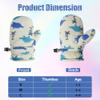 Fynnsure Toddler Mittens Baby Waterproof Snow Gloves Kids Ski Snow Gloves Cold Weather Mittens for Boys Girls Ivory White Dinosaur 4-6 Years view 4