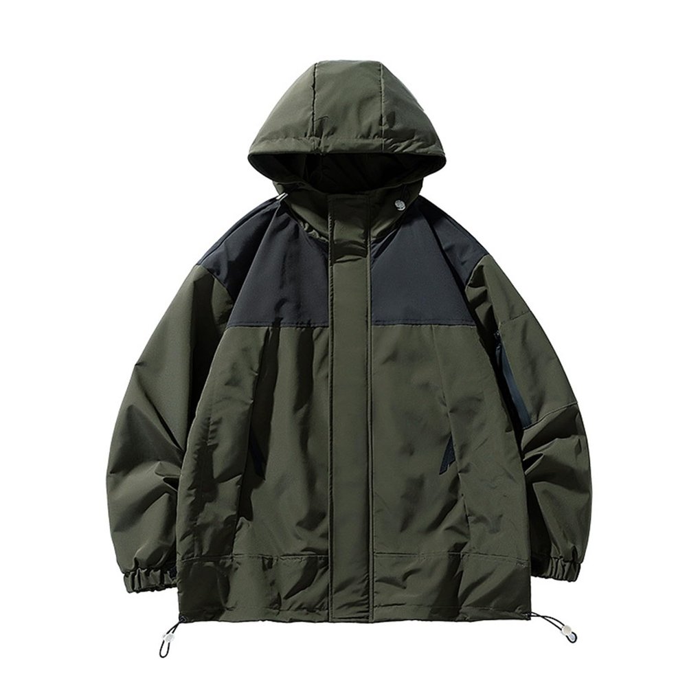 Ymosrh Mens Winter Coats, Hooded Rain Jackets Waterproof Hiking Coat Casual Lightweight Windbreaker Jacket for Men Big and Tall Coats Men's Jacket with Hood Coats Overcoat Jackets (L, Army Green)