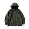 Ymosrh Mens Winter Coats, Hooded Rain Jackets Waterproof Hiking Coat Casual Lightweight Windbreaker Jacket for Men Big and Tall Coats Men's Jacket with Hood Coats Overcoat Jackets (L, Army Green) view 1
