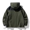 Ymosrh Mens Winter Coats, Hooded Rain Jackets Waterproof Hiking Coat Casual Lightweight Windbreaker Jacket for Men Big and Tall Coats Men's Jacket with Hood Coats Overcoat Jackets (L, Army Green) view 2