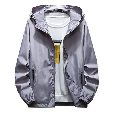 RTRDE Mens Rain Jackets Waterproof with Hood, Windproof Jacket Lightweight Sport for Men Hooded Windbreaker Raincoat Gabardinas para Hombre Elegantes Jacket Liner Jacket Coats (3XL, Gray)
