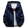 RTRDE Waterproof Jacket, Windproof Lightweight Sport Jacket for Men Hooded Windbreaker Raincoat Winter Jackets Long Coats and Jackets Tall Mens Rain Jacket with Hood Jacket Coats (6XL, Dark Blue) view 1