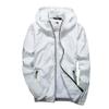 Ymosrh Jackets, Lightweight Windbreaker Casual Refleciton Zip Up Jackets with Hood Light Rain Jacket Mens Breathable Packable Jacket Men's Spring Men Jacket for Waterproof Coats (M, White) view 1