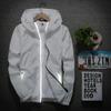 Ymosrh Jackets, Lightweight Windbreaker Casual Refleciton Zip Up Jackets with Hood Light Rain Jacket Mens Breathable Packable Jacket Men's Spring Men Jacket for Waterproof Coats (M, White) view 2