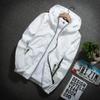 Ymosrh Jackets, Lightweight Windbreaker Casual Refleciton Zip Up Jackets with Hood Light Rain Jacket Mens Breathable Packable Jacket Men's Spring Men Jacket for Waterproof Coats (M, White) view 4