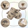 Fynnsure Toddler Mittens Baby Waterproof Snow Gloves Kids Ski Snow Gloves Cold Weather Mittens for Boys Girls Khaki Dinosaur 1-2 Years view 2