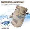 Fynnsure Toddler Mittens Baby Waterproof Snow Gloves Kids Ski Snow Gloves Cold Weather Mittens for Boys Girls Khaki Dinosaur 1-2 Years view 3