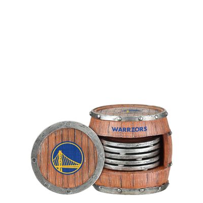 FOCO Golden State Warriors NBA 5-Pack Barrel Coaster Set
