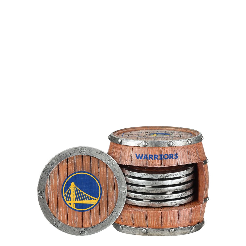 FOCO Golden State Warriors NBA 5-Pack Barrel Coaster Set