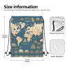 Drawstring Backpack for women,Versatile drawstring bag,Water-Resistant Cinch Bag,Gym sackpack-World Map view 2