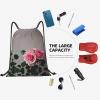 Drawstring Backpack for women,Versatile drawstring bag,Water-Resistant Cinch Bag,Gym sackpack-Pink Rose view 4