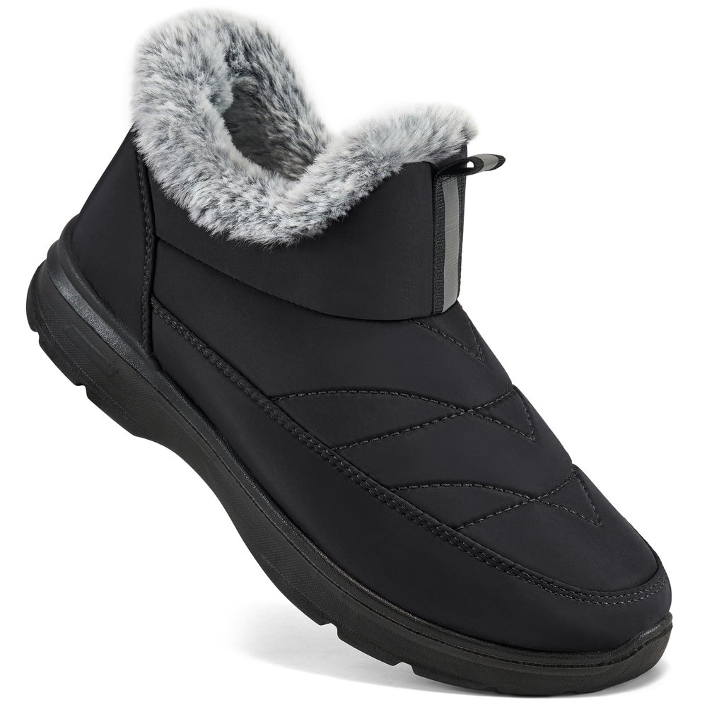 Ecetana Womens Winter Boots Snow Shoes with Warm Fur Lined Waterproof Booties Slip on Outdoor Ankle Boots Comfortable
