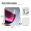 Drawstring Backpack for women,Versatile drawstring bag,Water-Resistant Cinch Bag,Gym sackpack-Red Wine Bottle Glass view 2