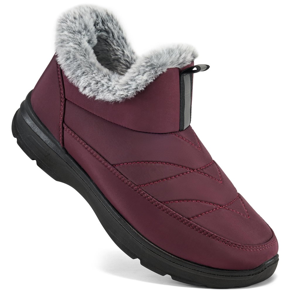 Ecetana Womens Winter Boots Snow Shoes Waterproof Warm Fur Lined Booties Slip on Ankle Boots for Walking