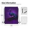 Drawstring Backpack for women,Versatile drawstring bag,Water-Resistant Cinch Bag,Gym sackpack-Purple Peacock pattern view 2