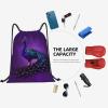 Drawstring Backpack for women,Versatile drawstring bag,Water-Resistant Cinch Bag,Gym sackpack-Purple Peacock pattern view 4