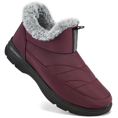 Ecetana Womens Winter Boots Snow Shoes with Warm Fur Lined Waterproof Booties Slip on Outdoor Ankle Boots Comfortable