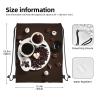 Drawstring Backpack for women,Versatile drawstring bag,Water-Resistant Cinch Bag,Gym sackpack-coffee collage view 2