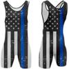 4 Time All American Sublimated Wrestling Singlet  Stitched & Durable Mens Singlet  Singlet for Wrestling, MMA & Powerlifting Wrestling Singlet Youth Boys (Police, L 156-190 lbs.) view 1