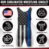 4 Time All American Sublimated Wrestling Singlet  Stitched & Durable Mens Singlet  Singlet for Wrestling, MMA & Powerlifting Wrestling Singlet Youth Boys (Police, XXXS/YM 41-50 lbs.) view 4