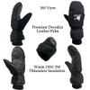 SKYDEER Mittens for Kids, Winter Gloves with Deerskin Leather and 150G 3M Thinsulate Insulation for Skiing Running Cycling Hiking Biking Outdoor Sports (SD8753M/XS) view 2