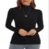 DSPSAM Turtle Necks for Womens Long Sleeve Dark Academia Clothing Casual Base Layer Turtleneck Shirts (Black, Medium) view 1