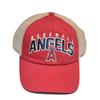 47 Los Angeles Angels Red Trawler Clean Up Trucker Baseball Hat - MLB Anaheim Mesh Adjustable Snapback Cap view 1