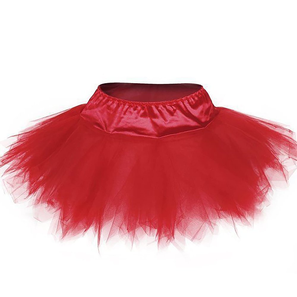 Women Tutu Skirt Teen Adult Classic Elastic Skirt Halloween Lady 80's Dance Skirt 3 Layered Tutu Tulle Skirt Short