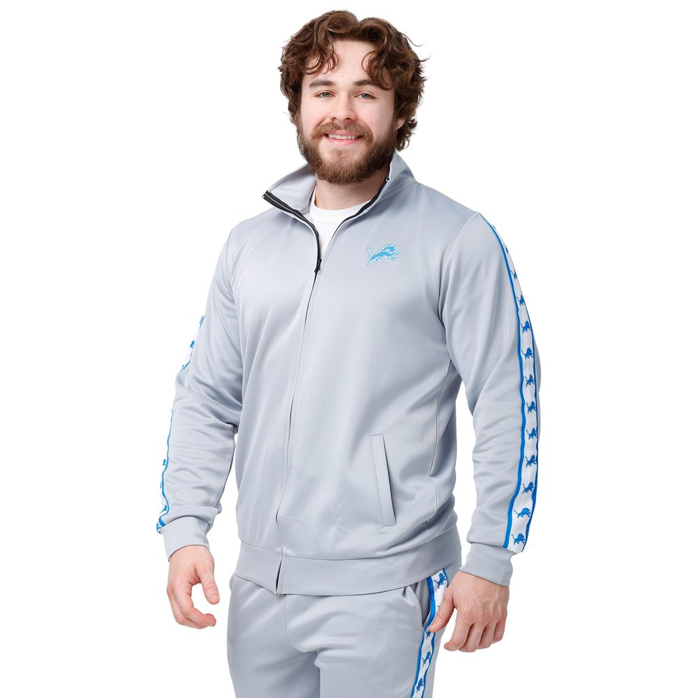 FOCO Detroit Lions NFL Mens Stripe Logo Track Jacket - L