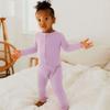 Bellabu Bear Convertible Footies for Baby Boys & Girls, Matching Family Pajamas, Rayon from Bamboo (Lavender, 3-6 Months) view 2