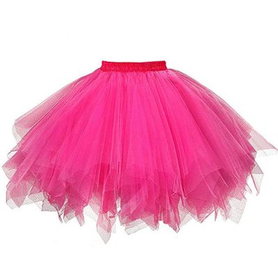 Tutus for Women 3 Layered Adult Tutu Skirts for Women Halloween Tutu for Women Tutu Skirt 80s Tutu Womens Tulle Skirt Hot Pink